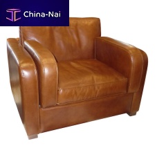 Traditional club chair 1930leatherfirhandmade