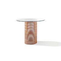 Contemporary high bar table ISOLAtempered glassmarblesolid wood base