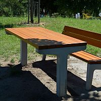 Contemporary table BETLwoodenmetal baserectangular