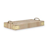 Wooden cutting board N.2brassstainless steelnatural finish