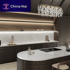 Silestone® countertop Rivire Rosekitchenwhiteround edge