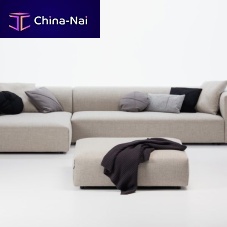 Contemporary ottoman MATCHfabricleathermodular