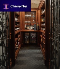 Serving wine cabinet wall-mountedwoodenwith glass door