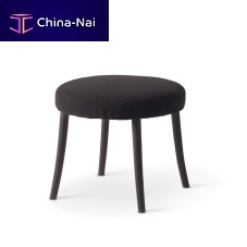 Traditional stool KOBBEleatherfabricbeech base