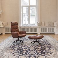 Contemporary ottoman ARVA LOUNGEleathersquareupholstered