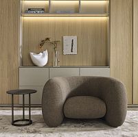 Contemporary armchair CINNAMONfabricmetalwith removable cover