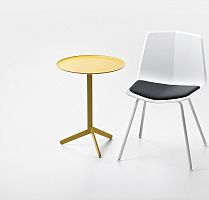 Contemporary pedestal table PIC MDFsteelround