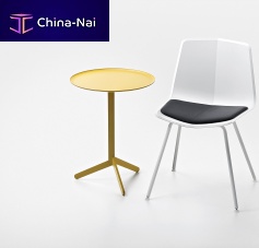 Contemporary pedestal table PIC MDFsteelround