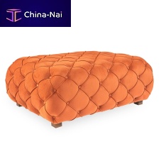 Chesterfield pouf Zeus fabricrectangularupholstered