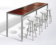 Contemporary high bar table ALFRESCOwoodenstainless steelrectangular
