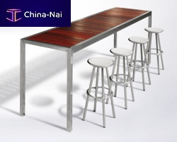 Contemporary high bar table ALFRESCOwoodenstainless steelrectangular