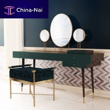 Contemporary ottoman MERYLvelvetbrushed brassupholstered
