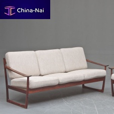 Scandinavian design sofa 1960-69fabricbeigerosewood base