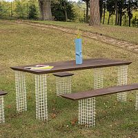 Contemporary table GRAMIGNAironCOR-TEN® steelrectangular