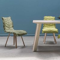Contemporary chair LEAFindoorfabricmaple base