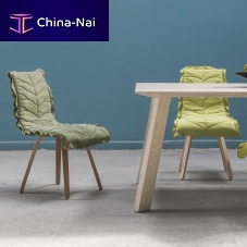 Contemporary chair LEAFindoorfabricmaple base