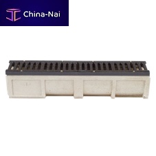 Polymer concrete drainage channel 100 steelironhigh-density polyethylene (HDPE)
