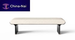 Contemporary upholstered bench STAMIfabricleatherash base