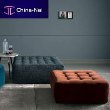Chesterfield ottoman Buttonfabricleathersquare
