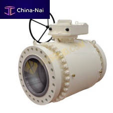 Trunnion-mounted valve ballwith handwheelpneumatically-operated