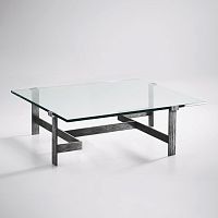 Traditional coffee table GEOGLYPHEglasssteeliron
