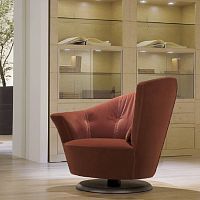 Contemporary armchair ARABELLAfabricleatherwooden