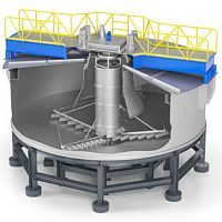Central drive thickener for wastewater treatment plants