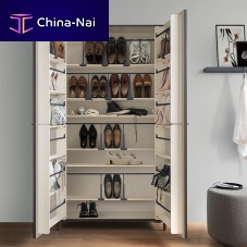 Contemporary shoe rack LINEARmetalmelaminein wood fiber