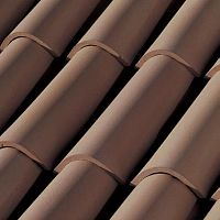 Barrel roof tile COPPO BRUNOcurvedlargeclay