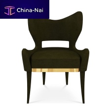 Classic chair EMMAindoorvelvetpolished brass