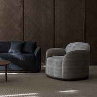 Contemporary sofa Uniofabricgrayblue