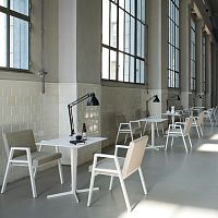 Contemporary chair BABELAindoorfabricwooden base