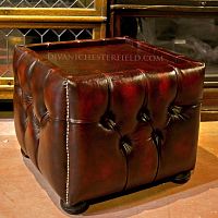 Chesterfield pouf Cushionleathersquarerectangular