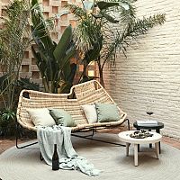 Contemporary sofa PEPErattanbeigesteel