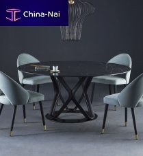Contemporary table V6glassporcelain stonewarechrome steel base