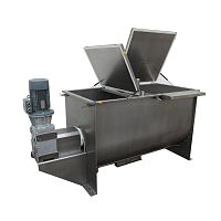 Ribbon mixer batchfor liquidscombined heating/cooling