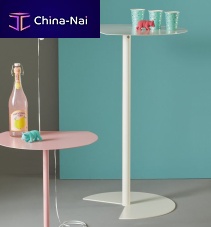 Contemporary high bar table WAYmetalmetal baseD-shape