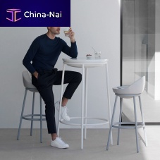 Contemporary high bar table Lacepolyethylenelacquered stainless steel baseround