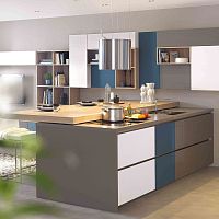 Contemporary kitchen AMBIANCE PATCHWORKoaklaminateisland