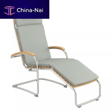 Contemporary chaise longue BOLEROfabricteakstainless steel