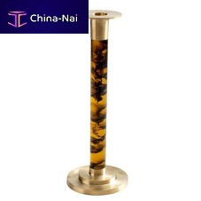 Glass candle holder TORTOISESHELL LARGE metal