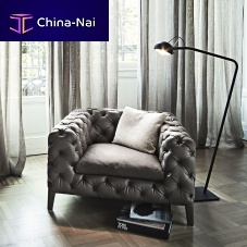 Chesterfield armchair WINDSORvelvetcottonwith removable cushion