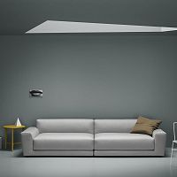 Contemporary sofa BORDER DOWNfabricleathergray