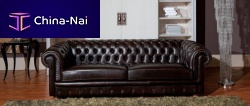 Chesterfield sofa BROADWAYleatherwhite2-person
