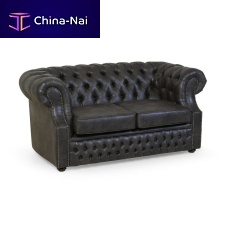 Chesterfield sofa leathergraywhite