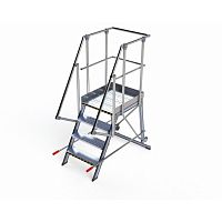 Wheel-mounted step ladder EEF22599999anodized aluminum