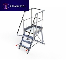 Wheel-mounted step ladder EEF22599999anodized aluminum