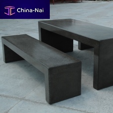 Contemporary table and bench set ANDROMEDA concretecustomwith built-in lighting