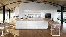 Contemporary kitchen KARMELMDFislandwith integrated handle