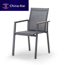 Contemporary chair ALPHA outdoorteakTextilene®